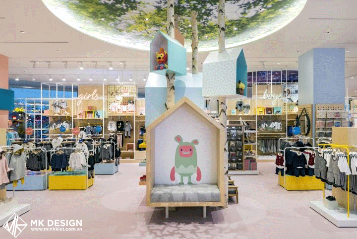 Không gian ấn tượng của thiết kế shop mẹ và bé